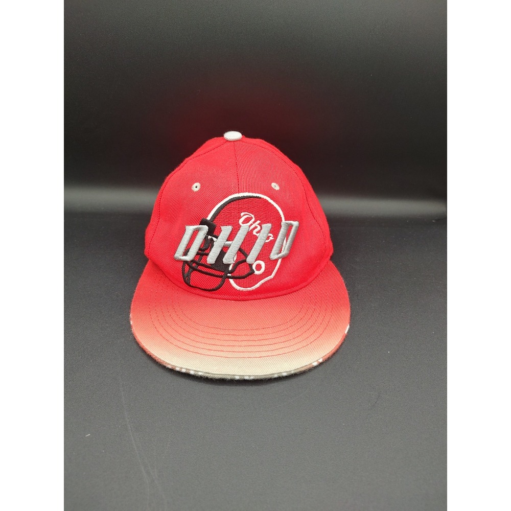 Leader of the Game Ohio‎ Football Snapback Hat Red Grey 3D Embroidered Cap Mens